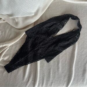 Victoria's Secret Black Lace Halter Lingerie